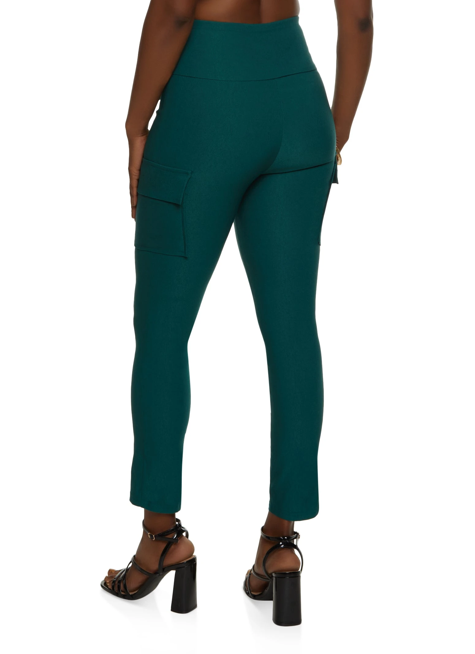 Crepe Knit Tie Waist Cargo Pocket Pants - Image 2