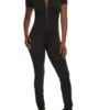 Half Zip Mock Neck Short Sleeve Catsuit