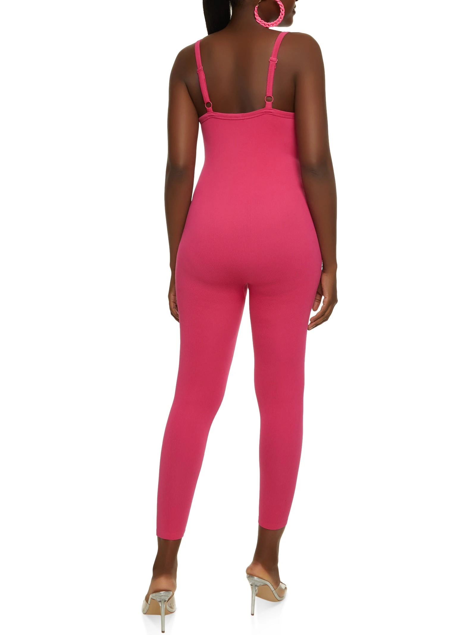 Solid Seamless Cami Catsuit - Image 2