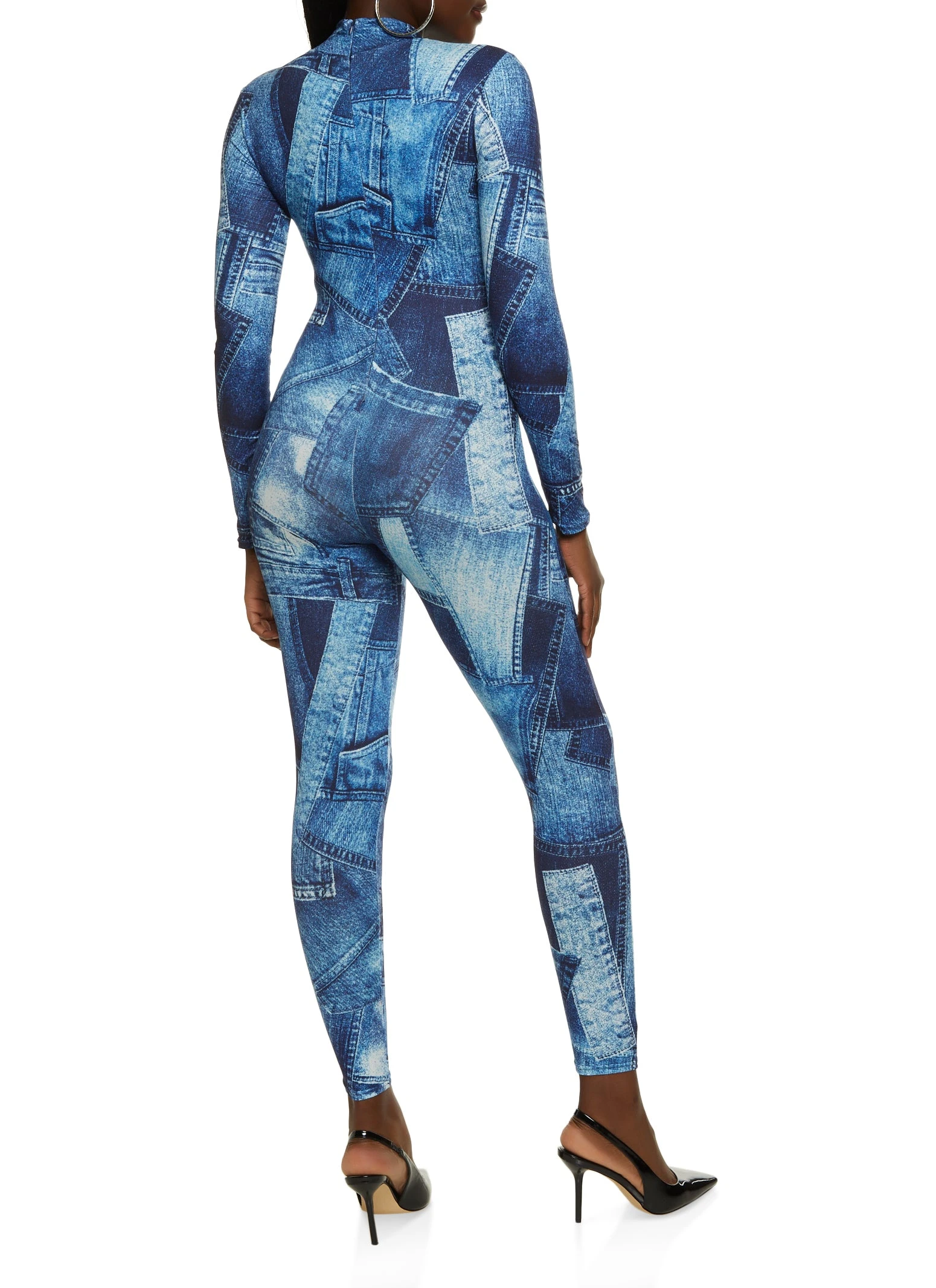 Patchwork Print Catsuit - Image 2