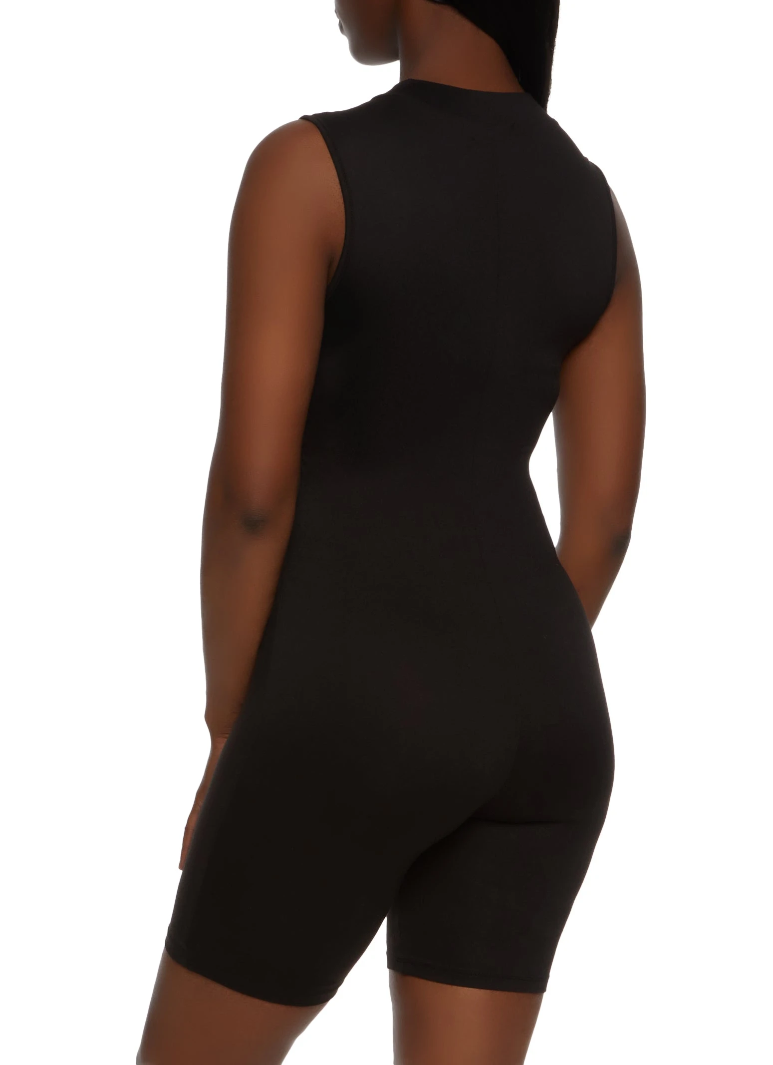 Zip Front Biker Romper - Image 2