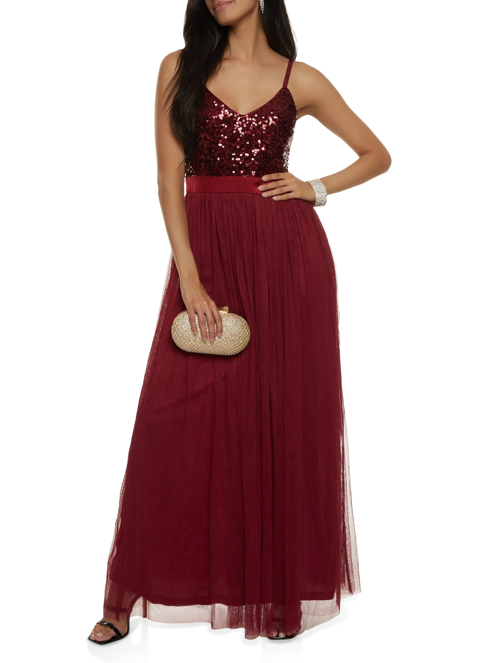 Sequin Tulle Maxi Dress - Image 2