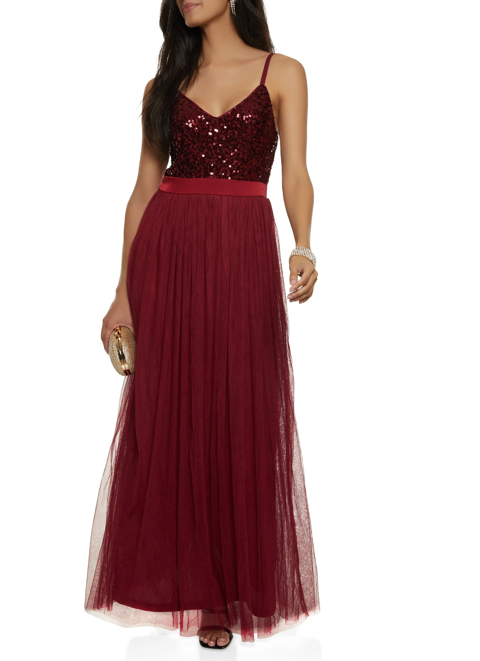 Sequin Tulle Maxi Dress - Image 3
