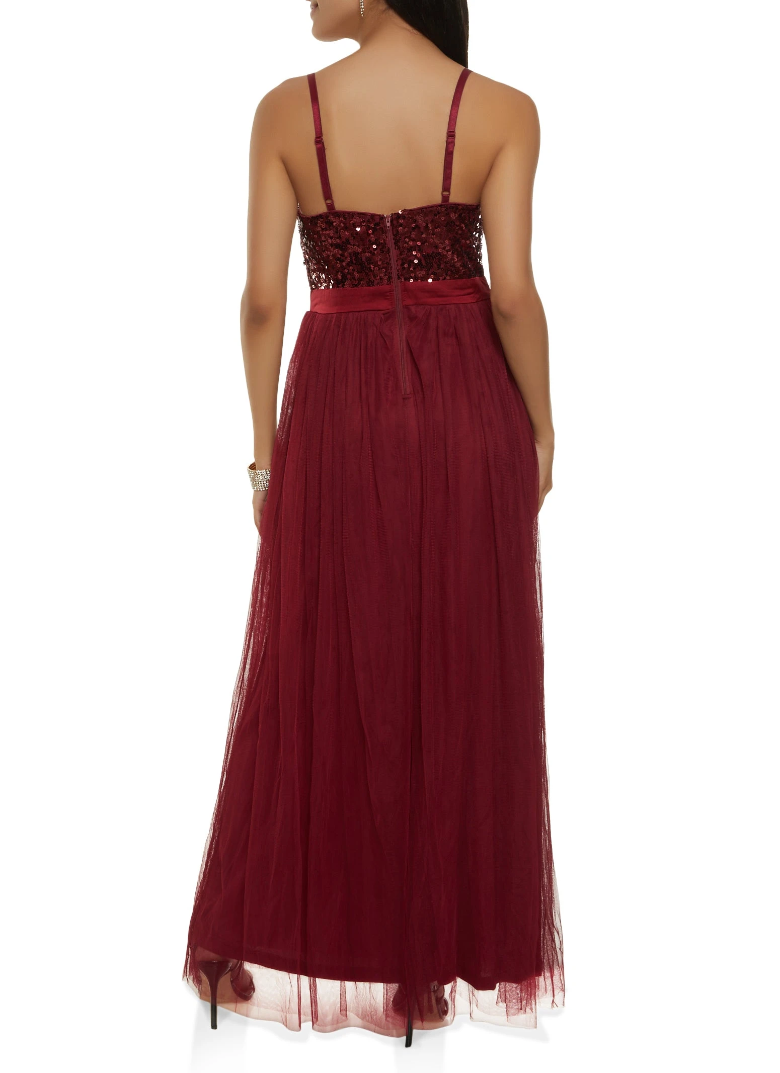 Sequin Tulle Maxi Dress - Image 5