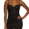 Ruched Mesh Mini Bustier Dress