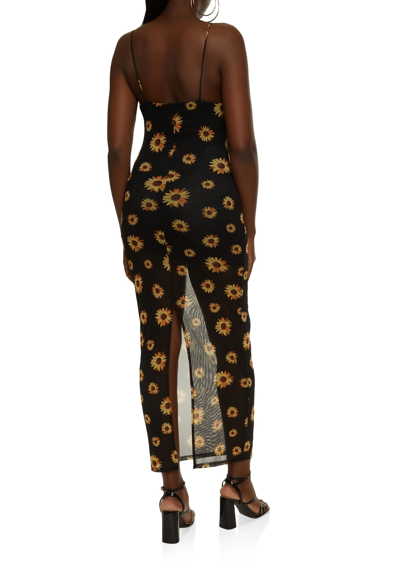 Mesh Printed Maxi Cami Dress - Image 3