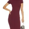 Solid Mock Neck Bodycon Dress
