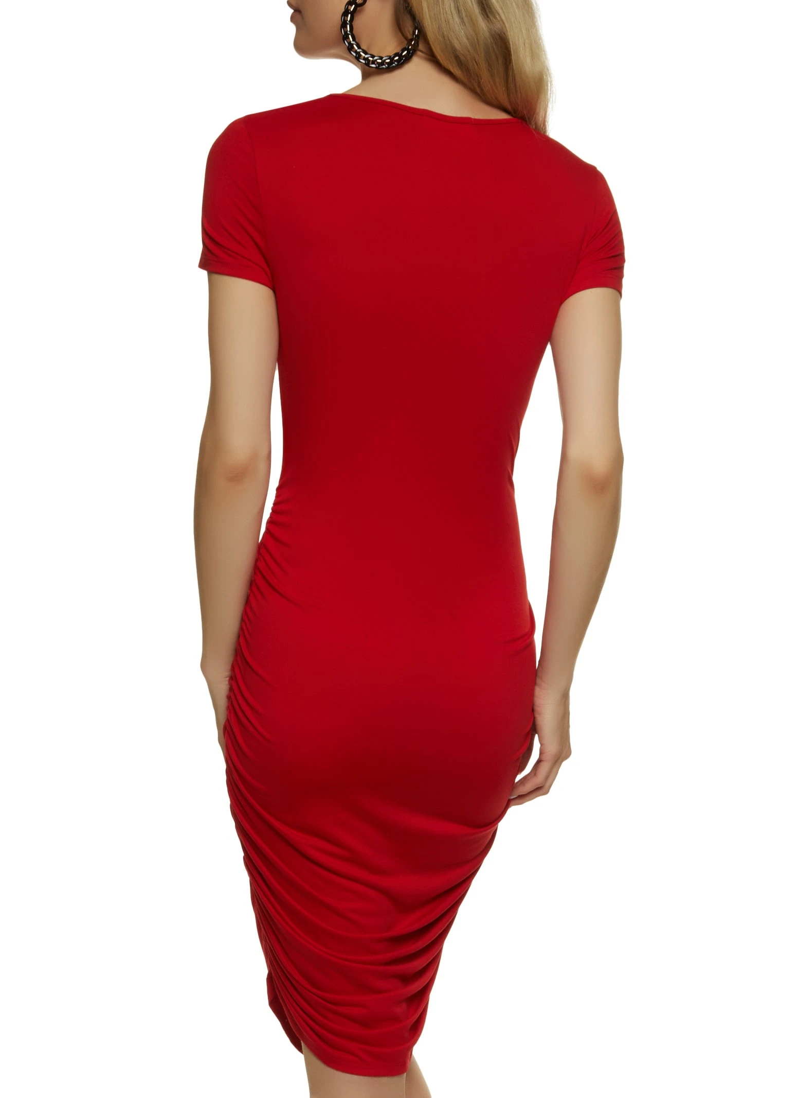 Ruched Midi T Shirt Dress - Image 3