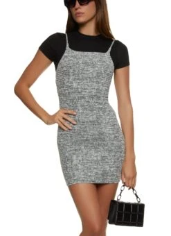 Marled Cami Dress With Rib Knit Tee