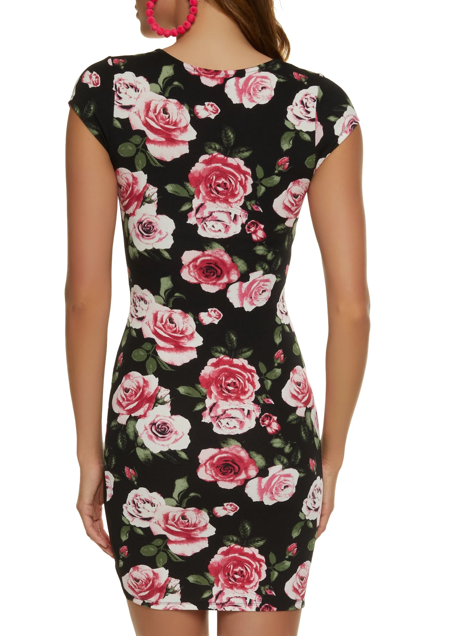 Floral Print Tulip Hem Wrap Dress - Image 3