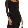 Mesh Velvet Burnout Sleeve Bodycon Dress