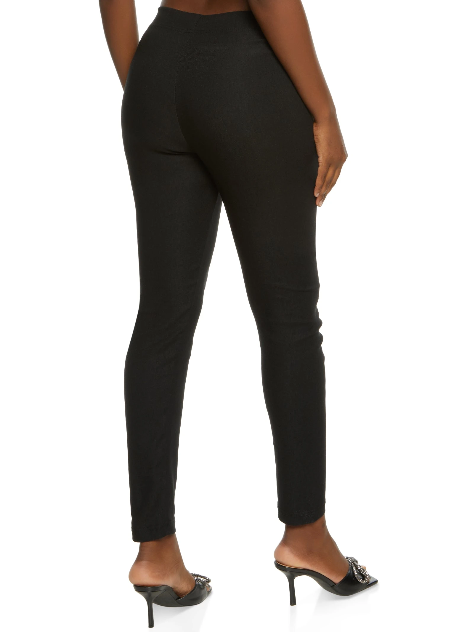 Solid High Waist Leggings - Image 2