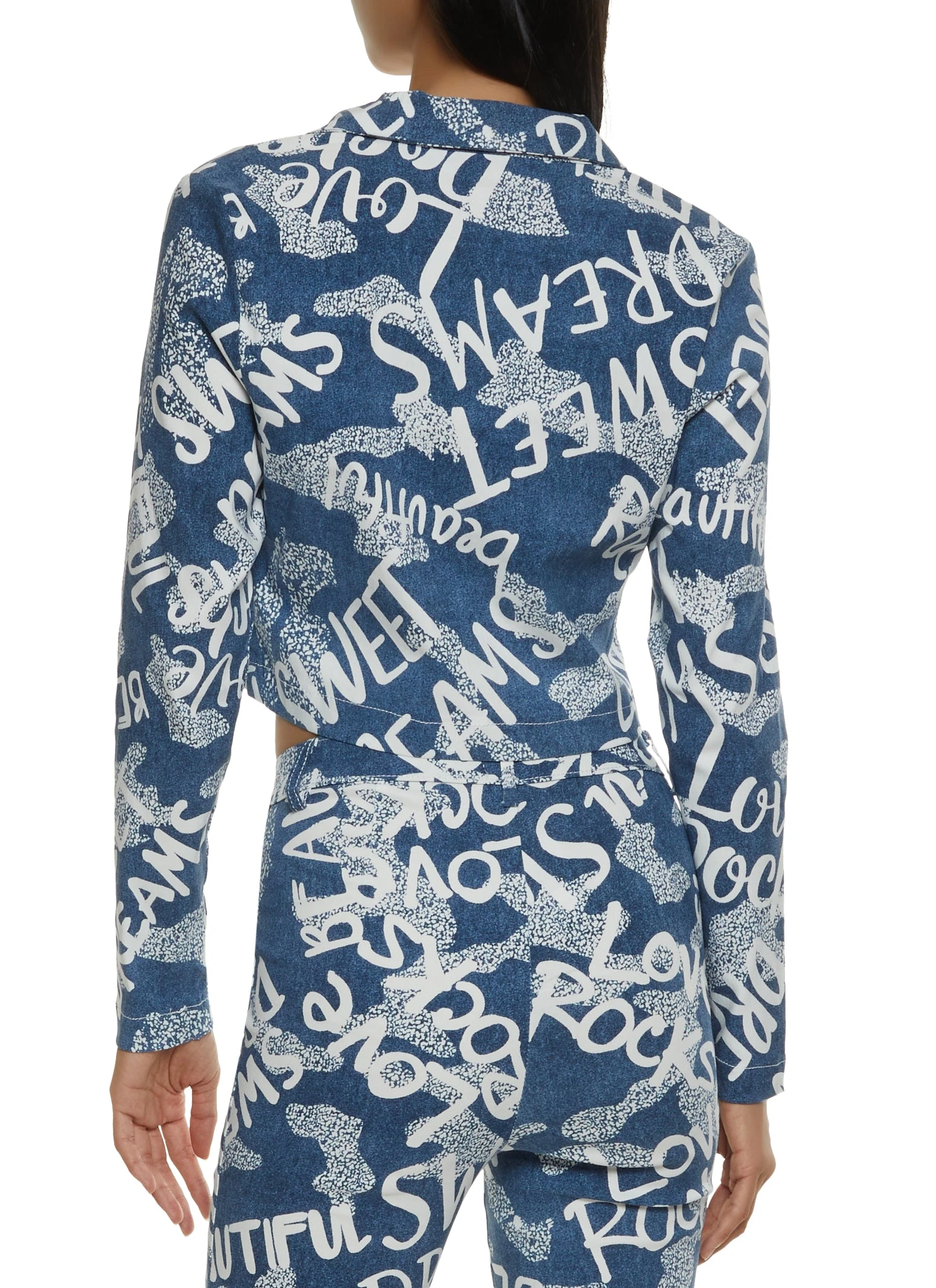 Printed Snap Button Front Jacket - Image 3