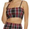 Plaid Smocked Cropped Cami