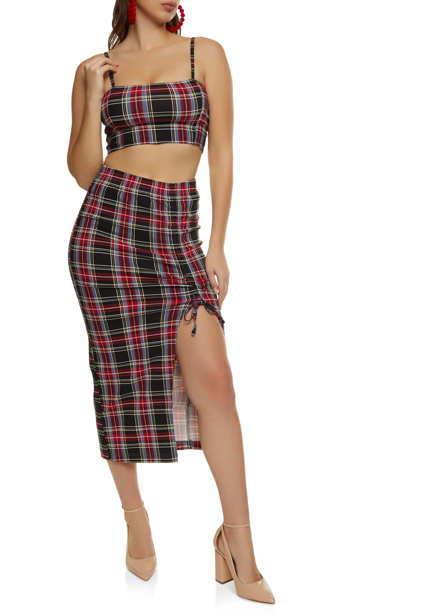 Plaid Smocked Cropped Cami - Image 2