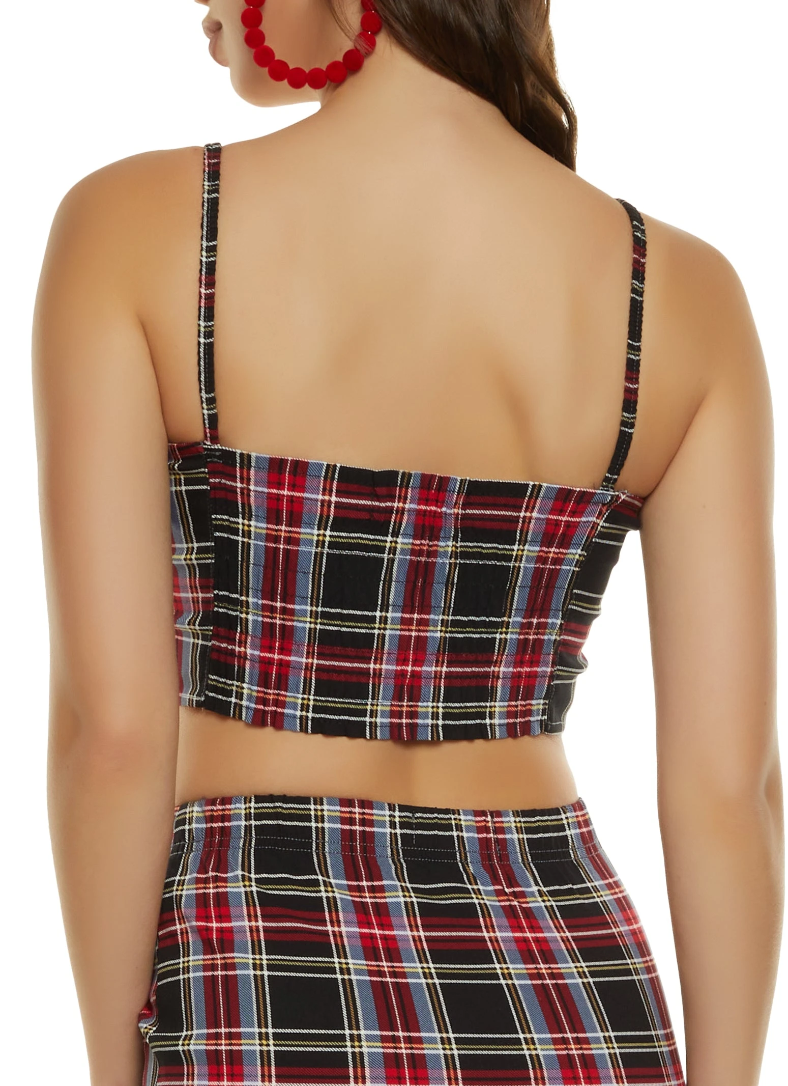 Plaid Smocked Cropped Cami - Image 3