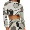 Abstract Print Long Sleeve Crop Top