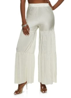 Plisse Tiered Palazzo Pants