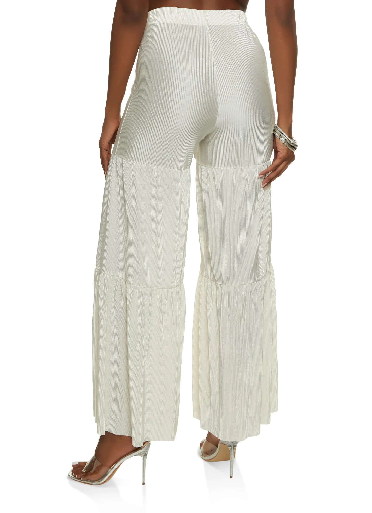 Plisse Tiered Palazzo Pants - Image 2