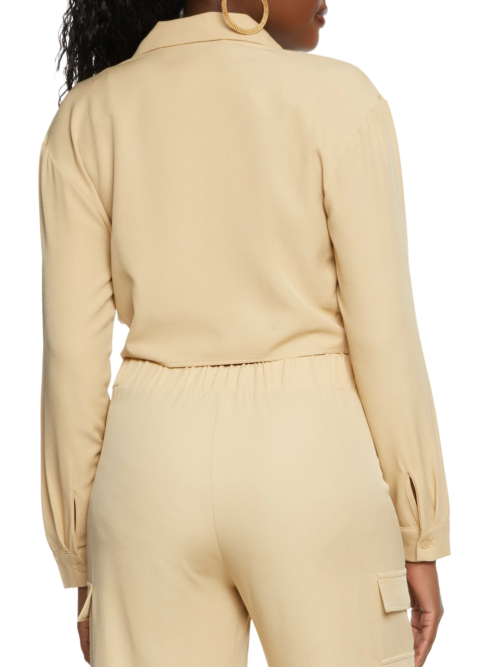 Pocket Detail Twist Front Crop Top - Image 3