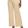 Solid High Waist Wide Leg Cargo Pants