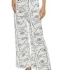 Face Print Wide Leg Pants