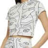 Face Print Crop Top