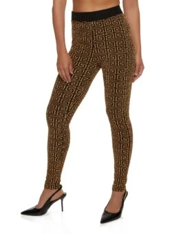 Lurex Maze Print Leggings