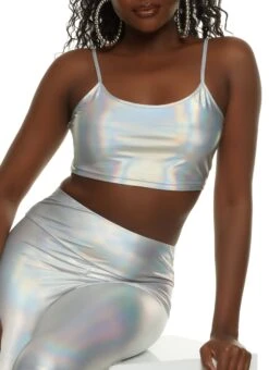 Faux Leather Cropped Cami