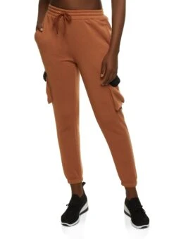 Fleece Cargo Pocket Drawstring Sweatpants