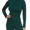 Seamless Cable Knit Cropped Sweater