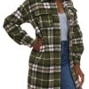 Plaid Oversized Button Front Shacket