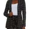 Windowpane Print Blazer