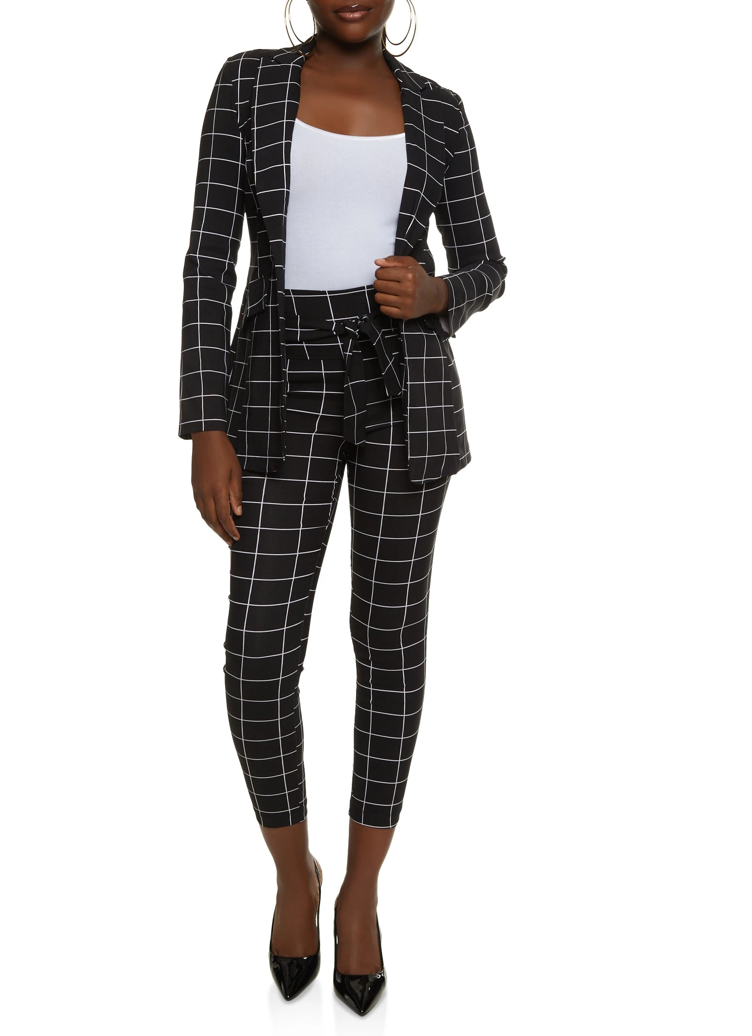 Windowpane Print Blazer - Image 2