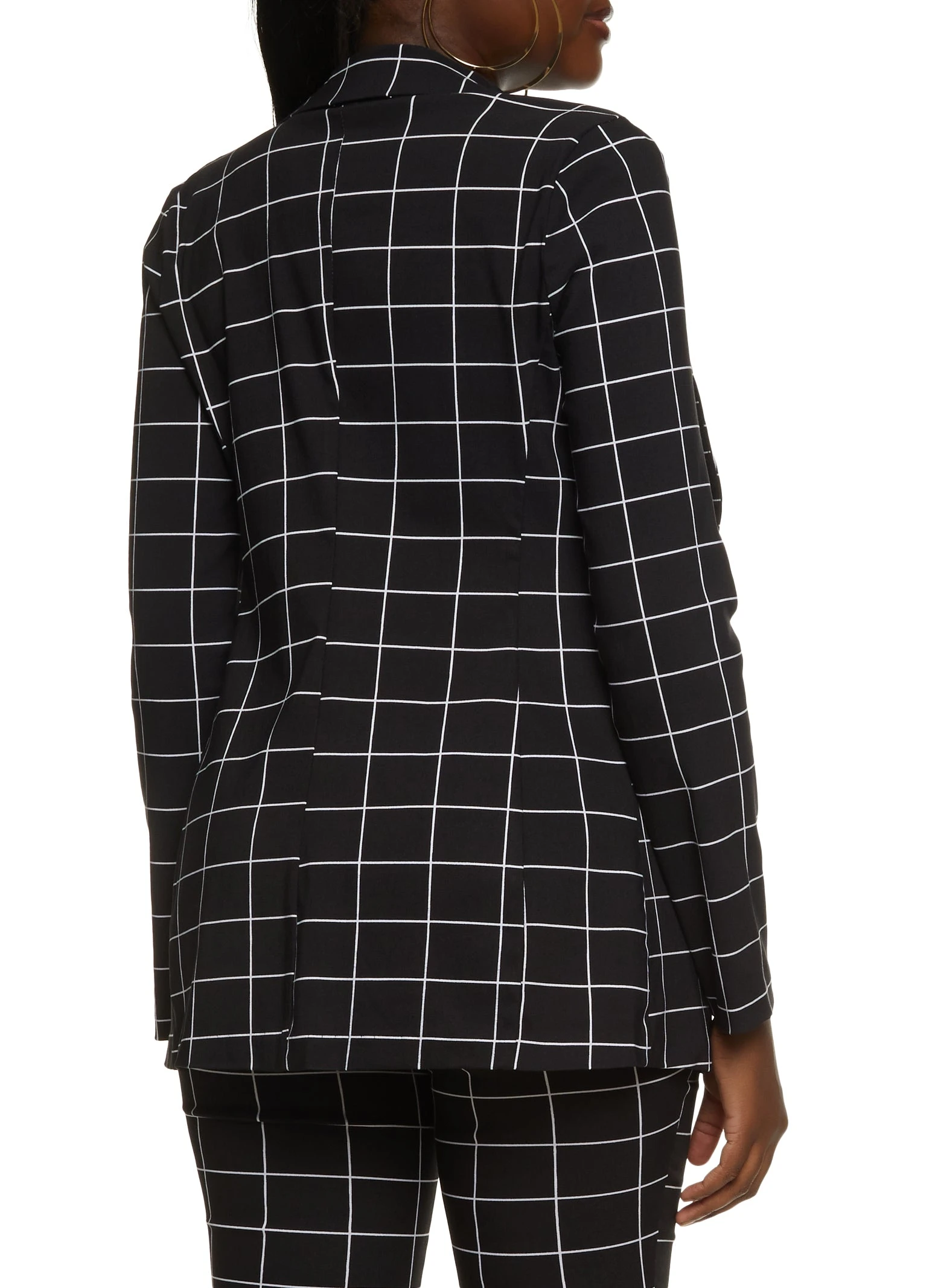 Windowpane Print Blazer - Image 3
