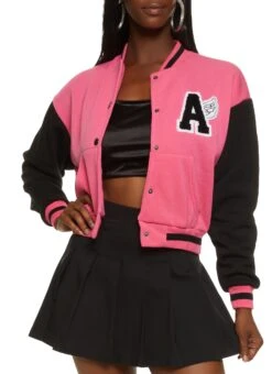 Fleece Chenille Patch Letterman Jacket