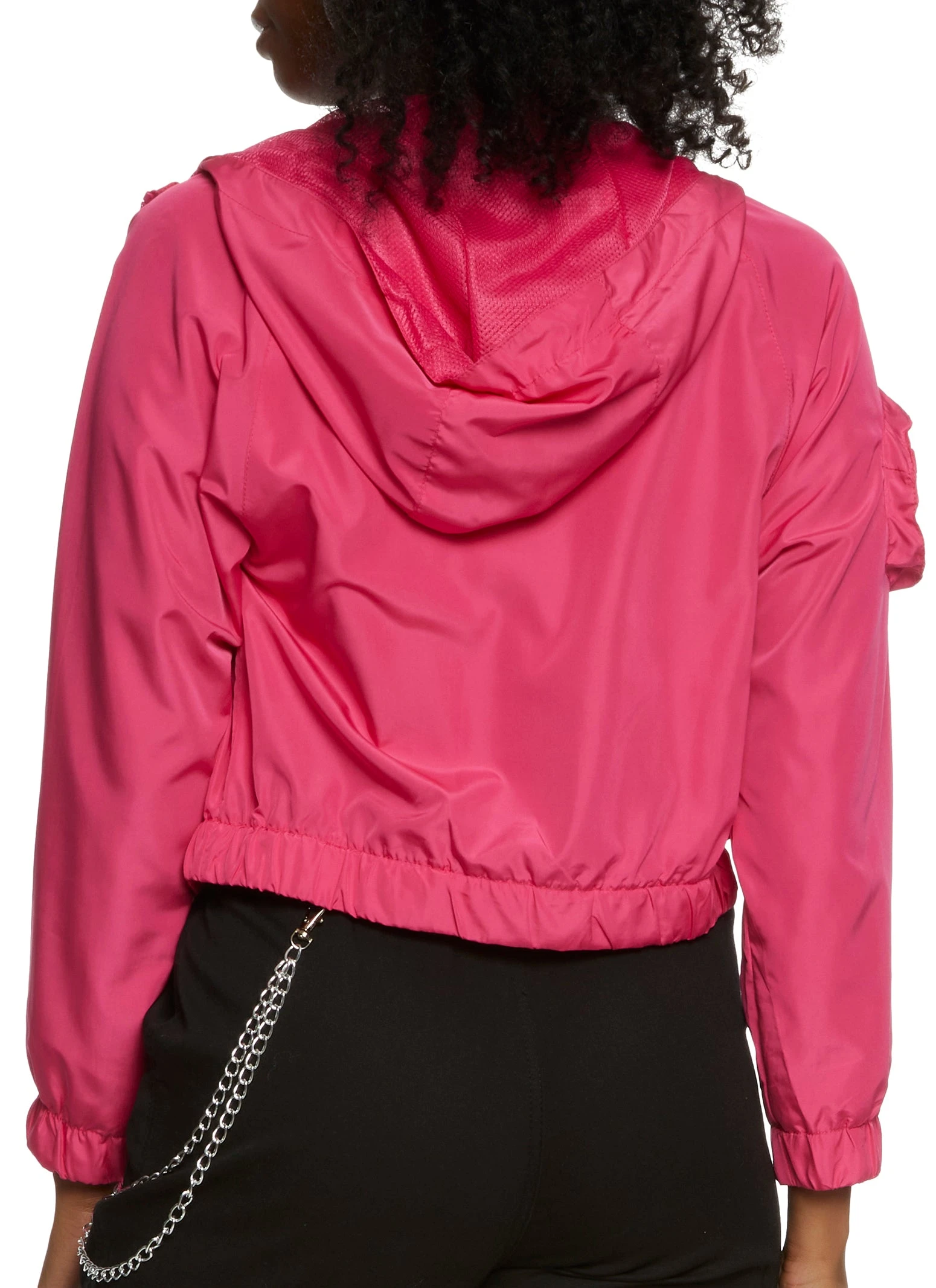 Zip Front Hooded Windbreaker Jacket - Image 2