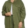 Plus Size Twill Button Front Shacket