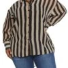 Plus Size Striped Long Sleeve Shirt