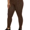 Plus Size Compression Rib Seamless Greek Key Leggings