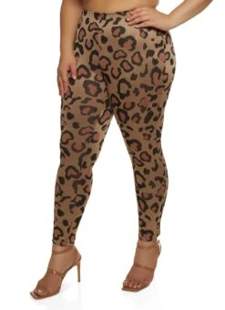 Plus Size Leopard Skinny Pants
