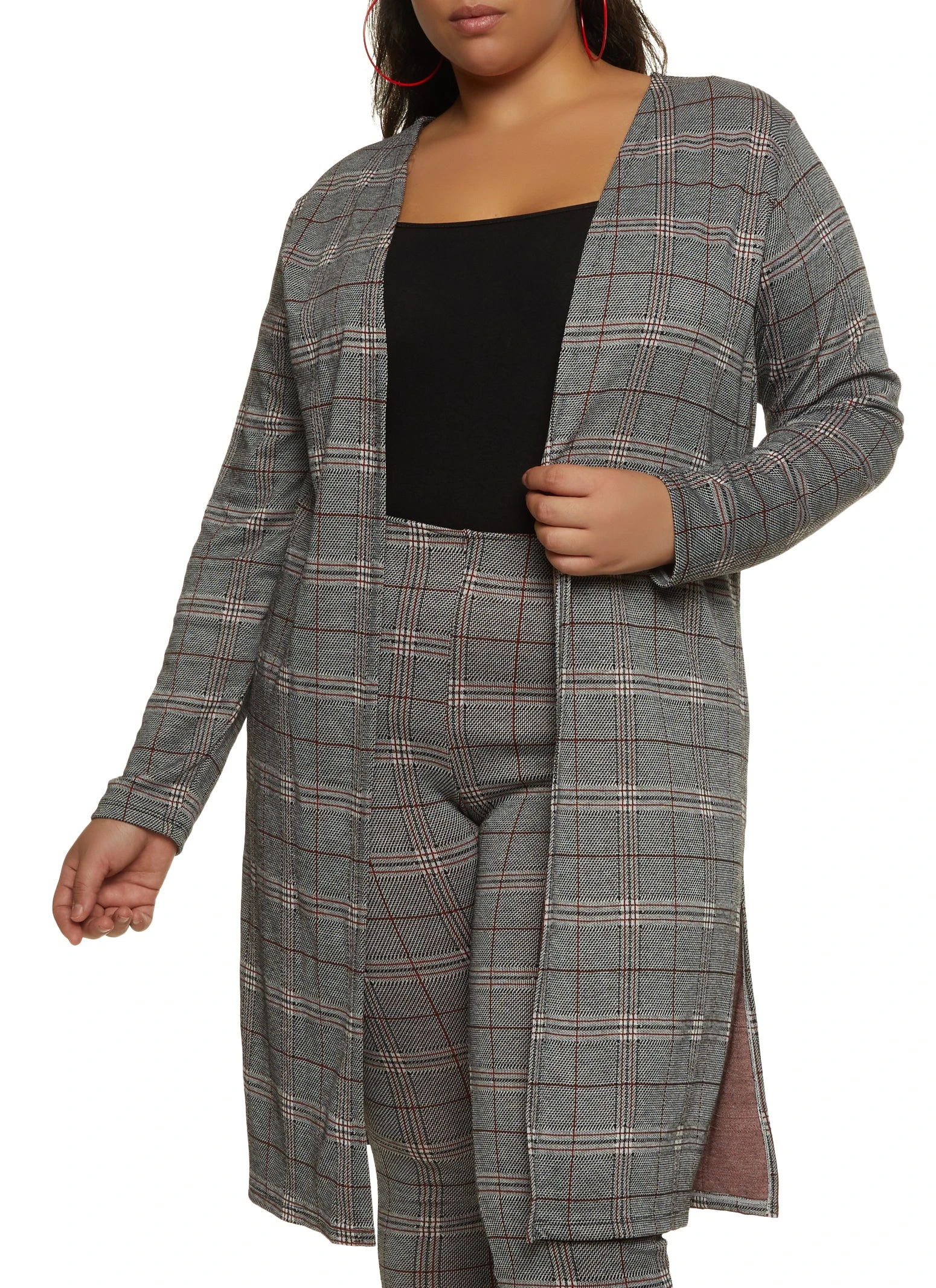Plus Size Plaid Duster