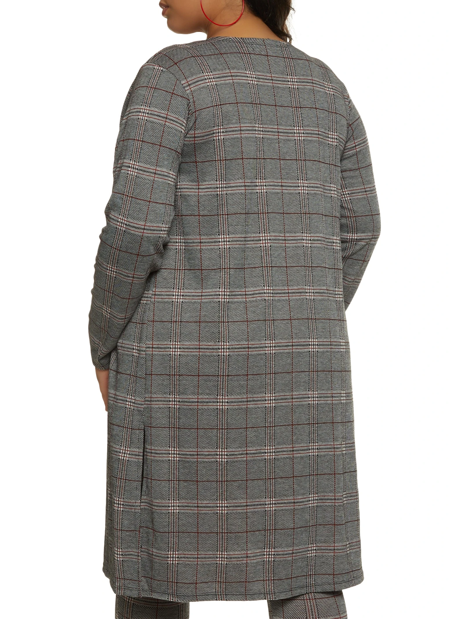 Plus Size Plaid Duster - Image 3