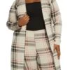 Plus Size Plaid Long Sleeve Duster