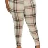 Plus Size Plaid High Waisted Pants