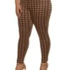 Plus Size Houndstooth Print Pull On Pants