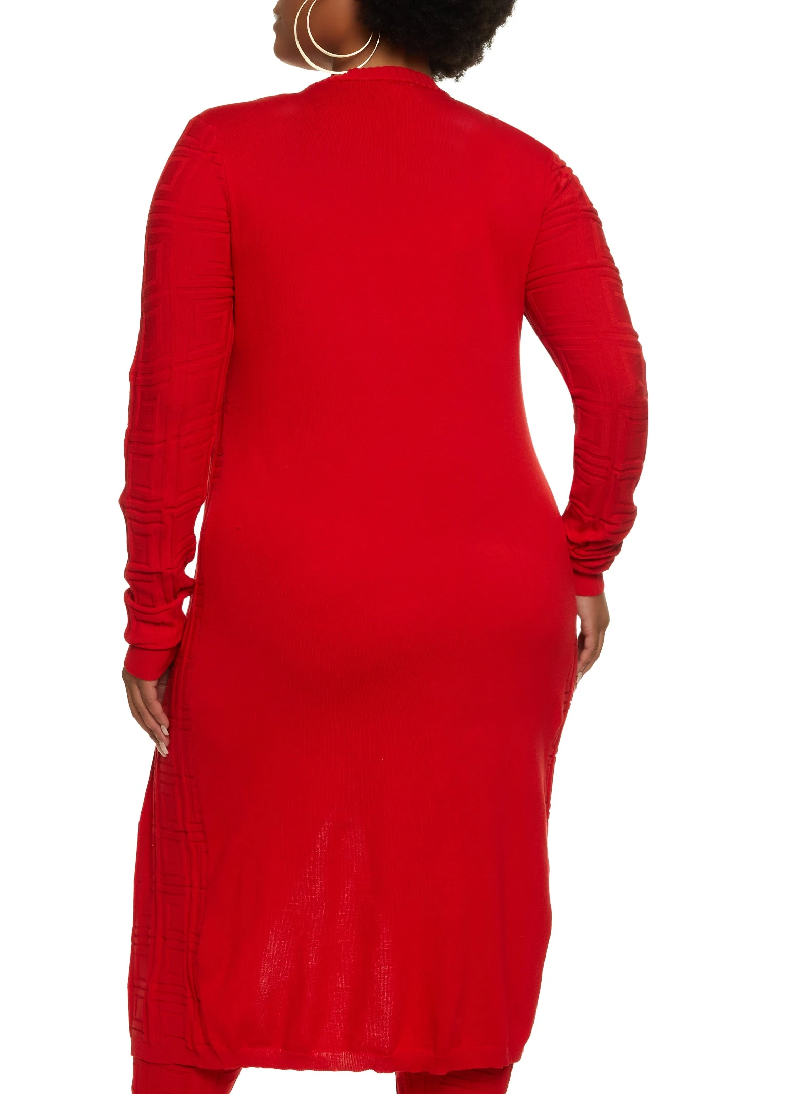 Plus Size Geo Knit Duster - Image 3