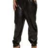 Plus Size Faux Leather Joggers