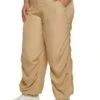 Plus Size Drawstring Hem Parachute Pants