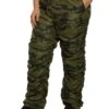 Plus Size Camo Drawstring Stacked Pants